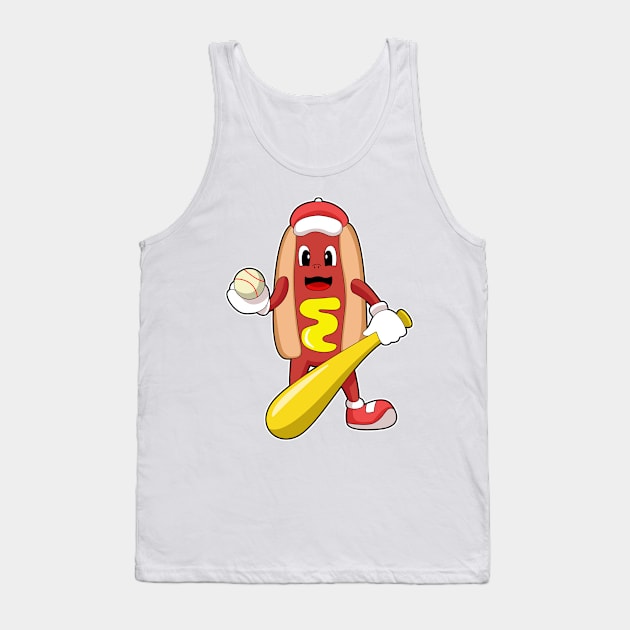 Hotdog at Baseball with Baseball bat Tank Top by Markus Schnabel